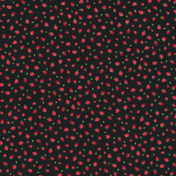 Strawberry Fields C1048-Black by Timeless Treasures
