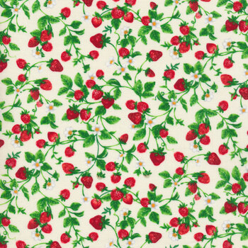 Strawberry Fields C1049-Cream by Timeless Treasures | Shabby Fabrics