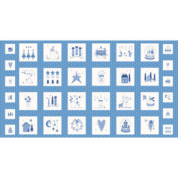 Crystal Lane 2980-12 Panel French Blue by Bunny Hill Designs for Moda Fabrics