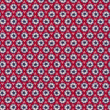 My Country 7043-13 Bunting Blooms Rich Red by Kathy Schmitz for Moda Fabrics REM