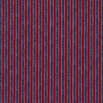 My Country 7044-22 Stripes Red Blue by Kathy Schmitz for Moda Fabrics