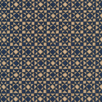 My Country 7045-18 Pieced Stars Blender Pacific Blue Wheat by Kathy Schmitz for Moda Fabrics