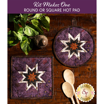  Folded Star Hot Pad Kit - Blessings of Home - Round OR Square - Purple