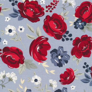 1/2 Yd Vintage Asian Large Floral Print Cotton Fabric S2