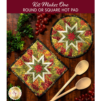  Folded Star Hot Pad Kit - Bounty of the Season - Round OR Square - Grapes