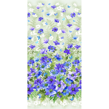 Floral Fantasy 10228-BLUE-D by Michael Miller Fabrics REM
