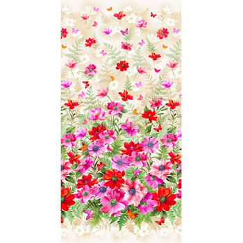 Floral Fantasy 10228-REDX-D by Michael Miller Fabrics REM
