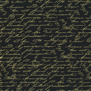 Gilded Rose CM1322-BLACK Gilded Rose Script by Chong-a Hwang for Timeless Treasures