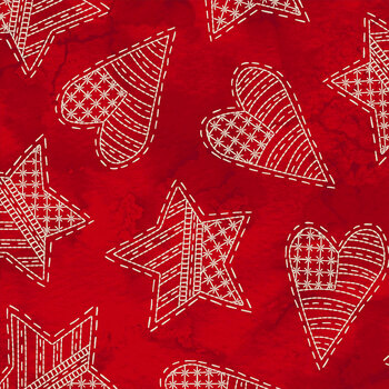 Summertime 10153-RE Red Hearts & Stars by Maywood Studio