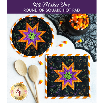  Folded Star Hot Pad Kit - Hometown Halloween - Round OR Square