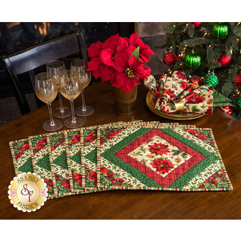  Quilt As You Go Casablanca Placemats Kit - Old Time Christmas - Makes 6