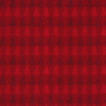 Timber Gnomies Tree Farm 309-88 Red by Henry Glass Fabrics REM
