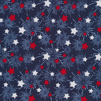 Gnome of the Brave 334-77 Navy by Henry Glass Fabrics