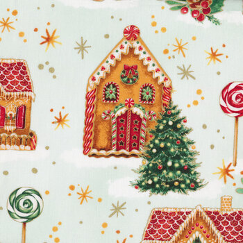 Holiday Sweets U4990-74G Mint Gold by Hoffman Fabrics