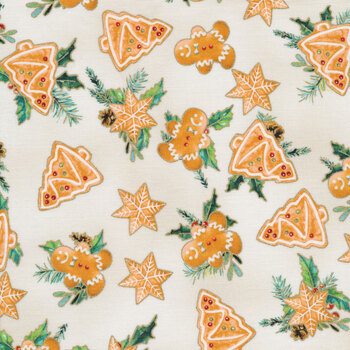 Holiday Sweets U4992-33G Cream Gold by Hoffman Fabrics