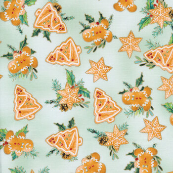 Holiday Sweets U4992-74G Mint Gold by Hoffman Fabrics