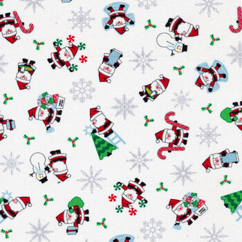 Candy Cane Lane 24120-12 Snow Santa Novelty Snowman by Moda Fabrics