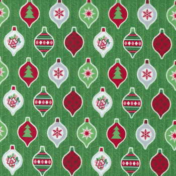 Candy Cane Lane 24127-14 Evergreen Ornaments by Moda Fabrics