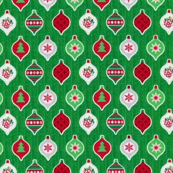 Candy Cane Lane 24127-14 Evergreen Ornaments by Moda Fabrics