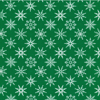 Candy Cane Lane 24123-16 Evergreen Snowflakes by Moda Fabrics