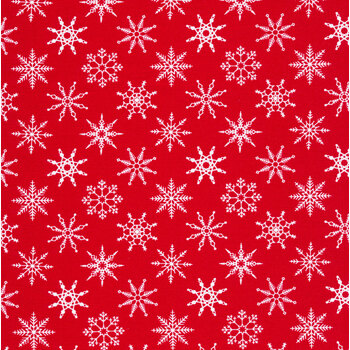 FROSTY RED SNOWFLAKES FABRIC NO 16 