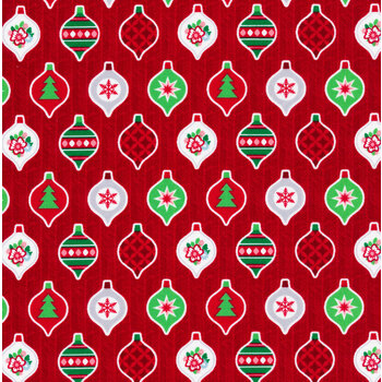 Candy Cane Lane 24127-12 Cardinal Ornaments by Moda Fabrics