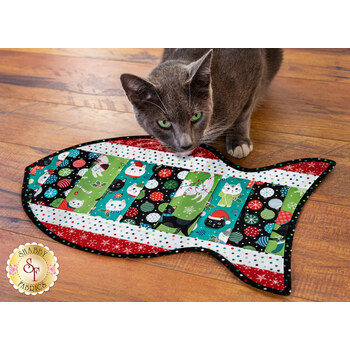  Quilt as You Go Pet Placemat Kit - Cat - Santa Paws