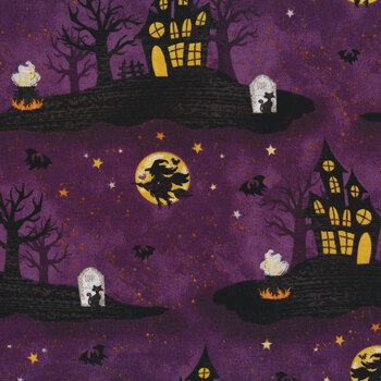 Boo Y'all 19565-PUR Purple by 3 Wishes Fabric