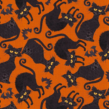 Boo Y'all 19564-ORG Orange by 3 Wishes Fabric