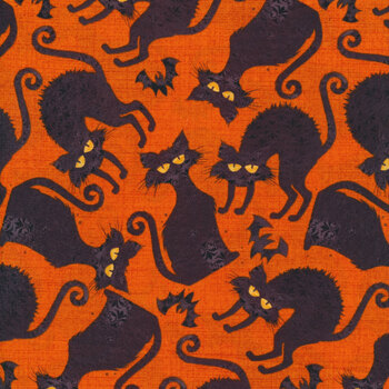 Boo Y'all 19564-ORG Orange by 3 Wishes Fabric