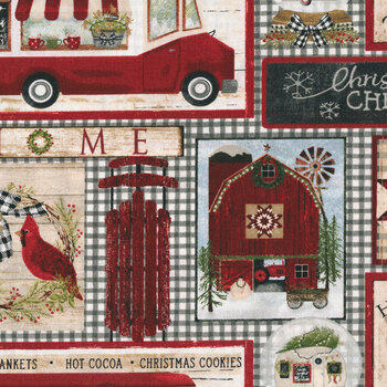 A Christmas To Remember 19525-MLT Multi by 3 Wishes Fabric