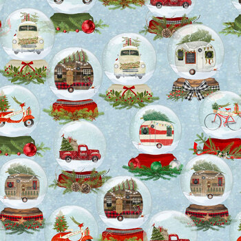 A Christmas To Remember 19526-BLU Blue by 3 Wishes Fabric