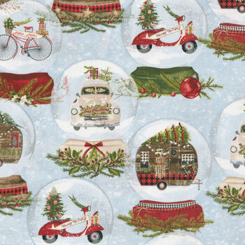 A Christmas To Remember 19526-BLU Blue by 3 Wishes Fabric REM