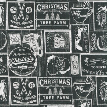 A Christmas To Remember 19527-CHR Charcoal by 3 Wishes Fabric
