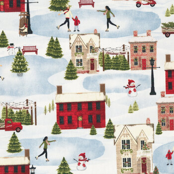 A Christmas To Remember 19529-WHT White by 3 Wishes Fabric