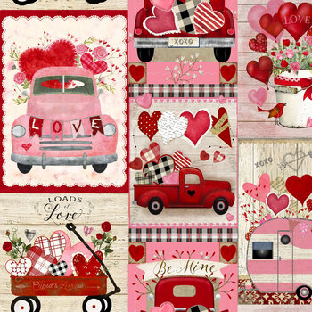 Hugs, Kisses & Special Wishes 19556-MLT Multi by 3 Wishes Fabric