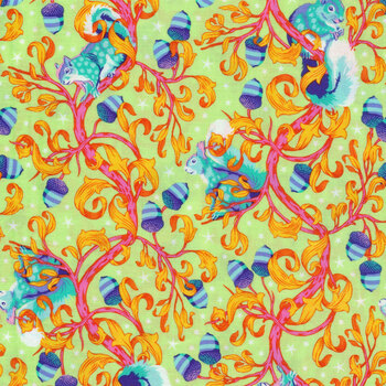 Tiny Beasts PWTP179.GLOW Oh Nuts! by Tula Pink for Free Spirit Fabrics