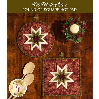  Folded Star Hot Pad Kit - Farmhouse Christmas - Round OR Square - Red