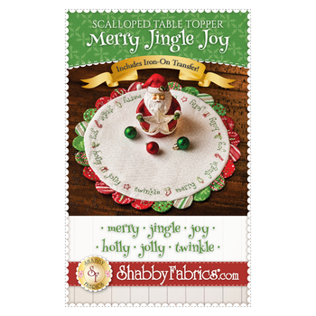 Scalloped Table Topper - Merry Jingle Joy - Pattern & Iron On Transfer