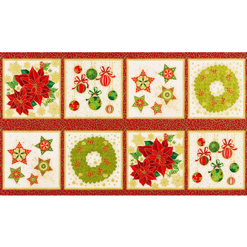 Holiday Flourish - Christmas fabric, Floral Yardage, Flower Scarlet Ch -  Keri Quilts