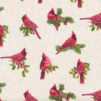 Joy of the Season 13094-07 Nature Sings Cream by Benartex