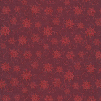 Joy of the Season 13099-19 Seasonal Snowflakes Dark Red by Benartex REM
