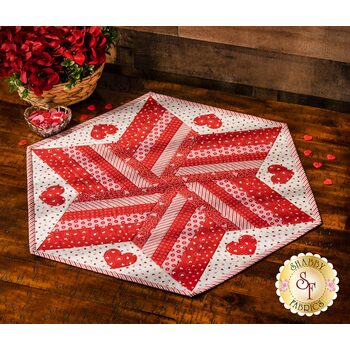 Set of 2 NEW Embroidered quilted coasters Valentine's Day fabric hearts
