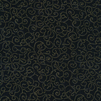 Holiday Wishes 7773-4G Black Gold by Hoffman Fabrics REM
