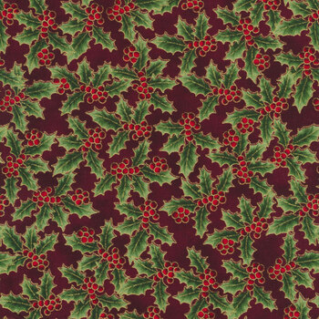 Holiday Wishes 7770-78G Scarlet Gold by Hoffman Fabrics