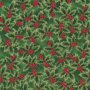 Holiday Wishes 7770-60G Hunter Gold by Hoffman Fabrics