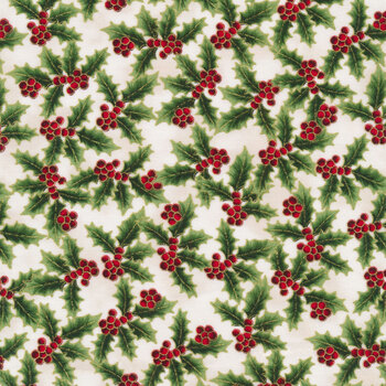 Holiday Wishes 7770-20G Natural Gold by Hoffman Fabrics
