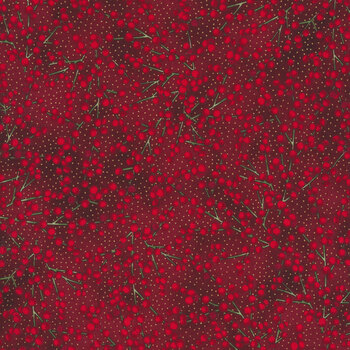 Holiday Wishes 7769-78G Scarlet Gold by Hoffman Fabrics