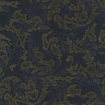 Holiday Wishes 7768-4G Black Gold by Hoffman Fabrics