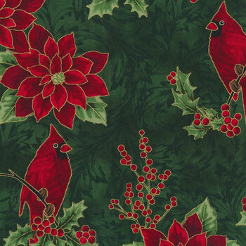 Holiday Wishes 7767-60G Hunter Gold by Hoffman Fabrics